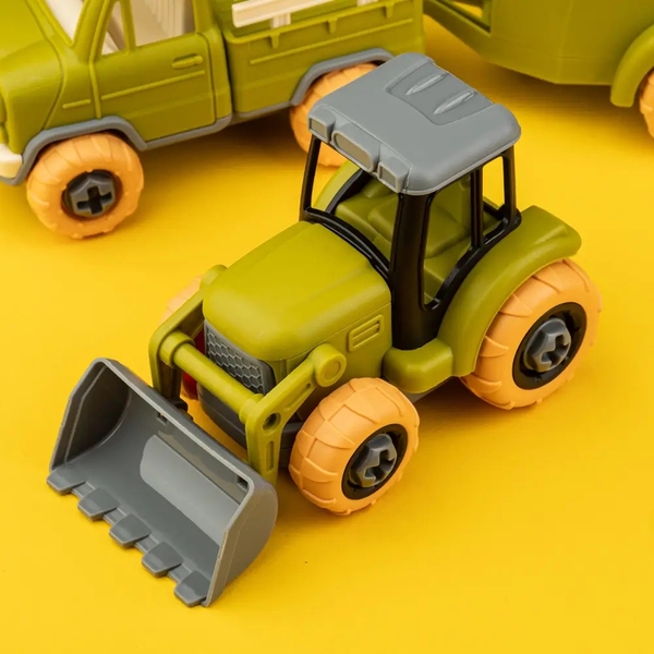 Игровой набор-конструктор OTAMANKO Веселый хутор: трактор з прицепом, грузовик с прицепом и конь (532.01.66) - Pampik - 5