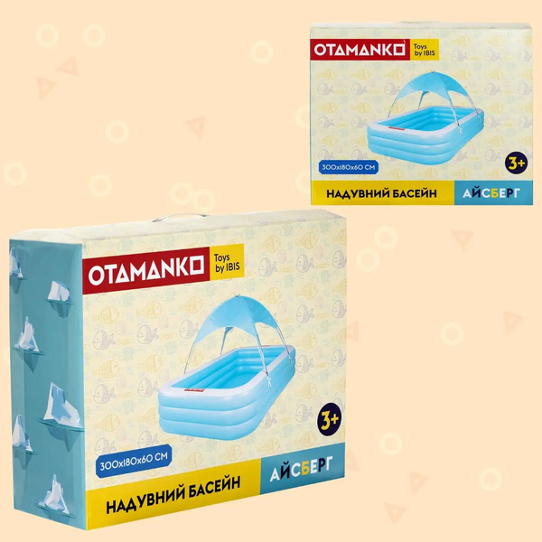 Надувний басейн Otamanko Айсберг, прямокутний з тентом, 300x180x60 см (532.02.73) - Pampik - 3