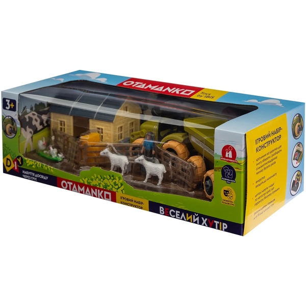 Ігровий набір-конструкторOTAMANKO Веселий хутір: трактор з причепом та ферма з вівцями та курями (532.01.60) - Pampik - 13