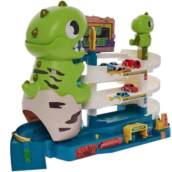 Игровой набор ZIPP Toys Dino Автотрек-паркинг, электрический, 6 машинок (532.01.26) - Pampik - 3