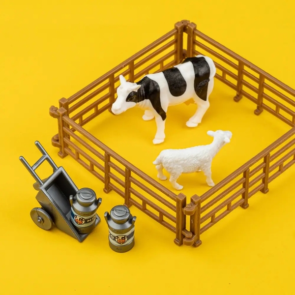 Игровой набор-конструктор OTAMANKO Веселый хутор: комбайн с прицепом, кони, коровы и овца (532.01.64) - Pampik - 8