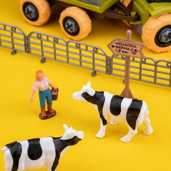 Ігровий набір-конструкторOTAMANKO Веселий хутір: трактор з причепом та фермер з коровами (532.01.56) - Pampik - 6