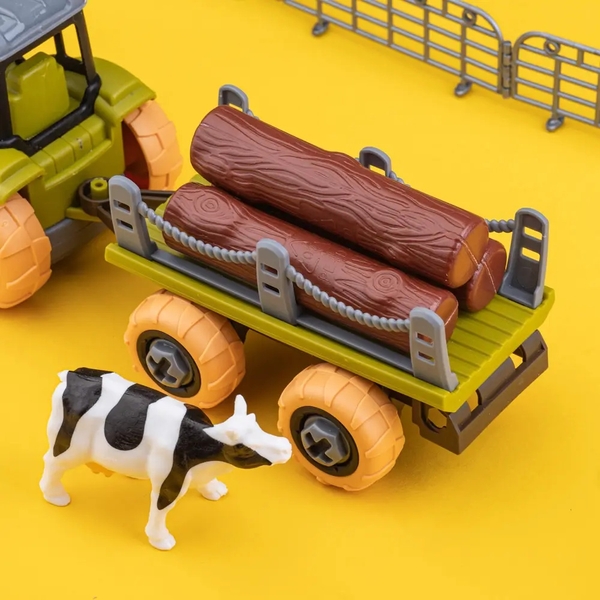 Ігровий набір-конструкторOTAMANKO Веселий хутір: трактор з причепом та фермер з коровами (532.01.56) - Pampik - 4