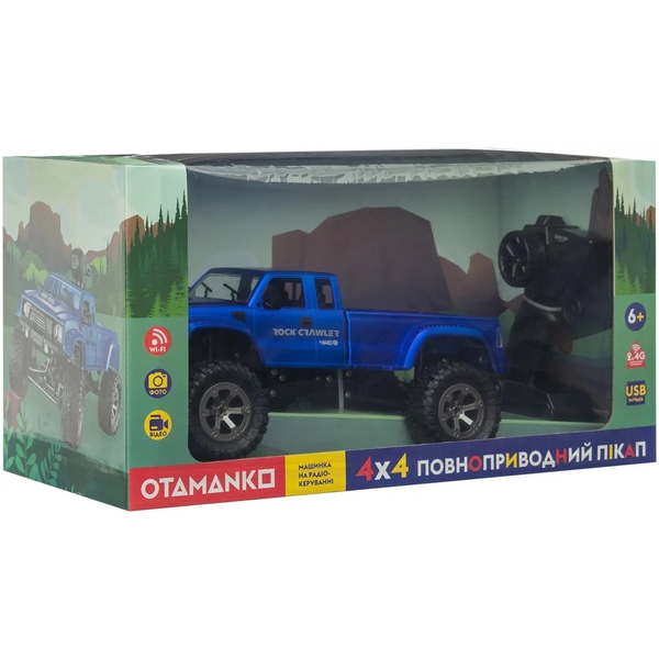 Машинка на радиоуправлении OTAMANKO 4x4 Полноприводный пикап с камерой, синий (532.01.38) - Pampik - 12