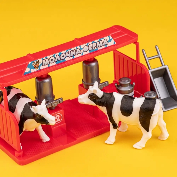 Ігровий набір-конструкторOTAMANKO Веселий хутір: трактор з причепом та молочна ферма з коровами (532.01.59) - Pampik - 4