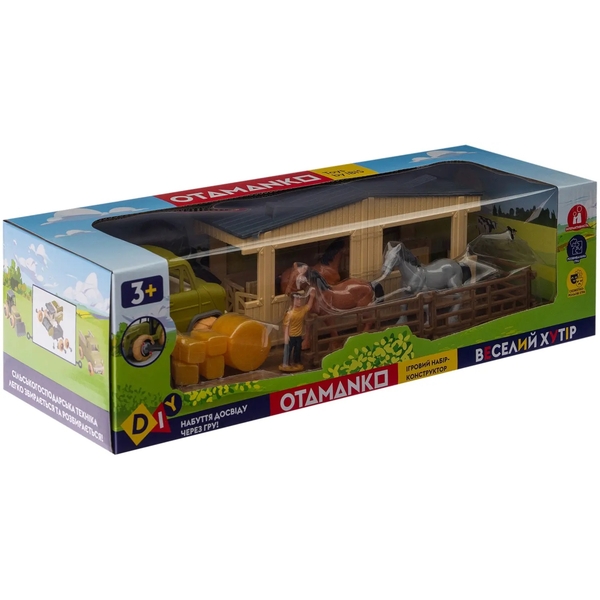Ігровий набір-конструкторOTAMANKO Веселий хутір: вантажівка та стайня з конями (532.01.61) - Pampik - 2