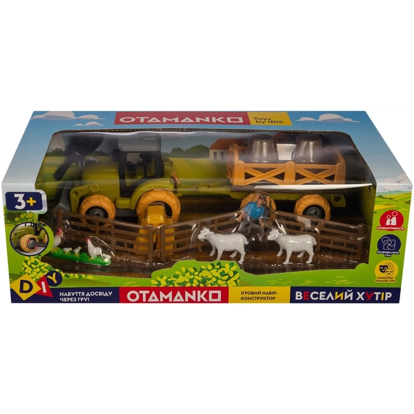 Ігровий набір-конструктор OTAMANKO Веселий хутір: трактор з причепом, фермер з вівцями та курями (532.01.57) - Pampik - 8