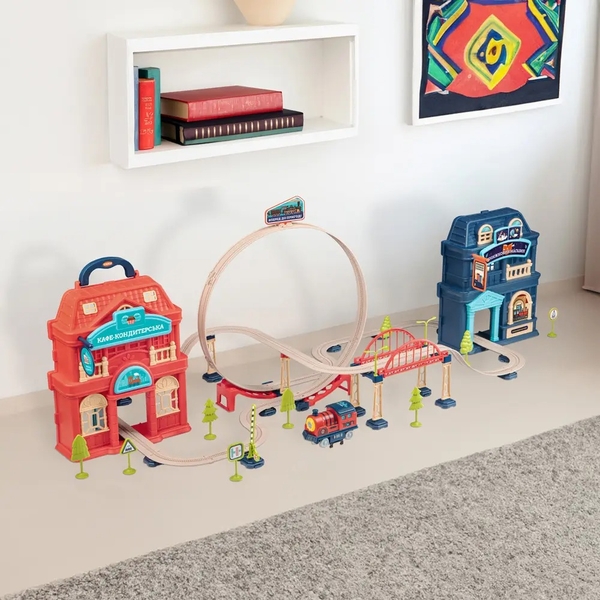Игровой набор Otamanko Трюковая железная дорога Храбрый паровозик, 142 детали (532.02.27) - Pampik - 4