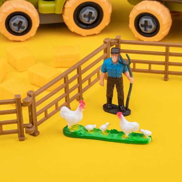 Ігровий набір-конструктор OTAMANKO Веселий хутір: трактор з причепом, фермер з вівцями та курями (532.01.57) - Pampik - 5