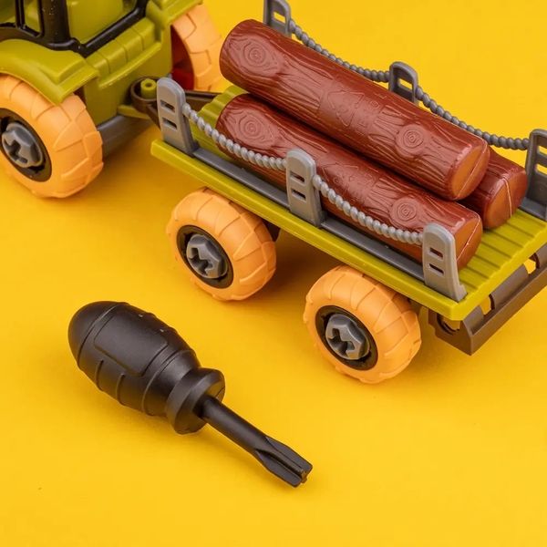 Ігровий набір-конструкторOTAMANKO Веселий хутір: трактор з причепом та молочна ферма з коровами (532.01.59) - Pampik - 7