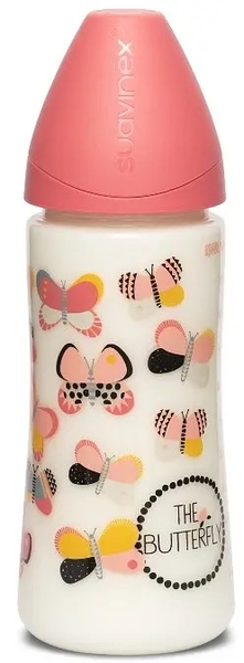 Пляшка для годування Suavinex Крилаті історії, 360 мл, рожевий (304829) - Pampik