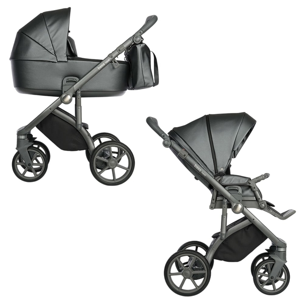 Універсальна коляска 2в1 Roan Bass Next Perl Dark Grey, екошкіра (R-BN-PD) - Pampik