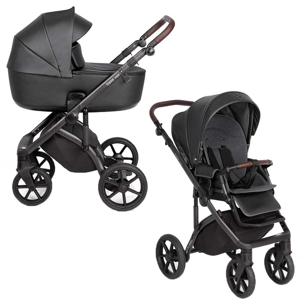 Універсальна коляска 2в1 Roan Bass Next Black Pearl, екошкіра (R-BN-BP) - Pampik