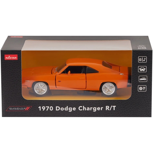 Машинка Rastar 1970 Dodge Charger R/T 1:36, оранжевый (454.00.96) - Pampik - 9