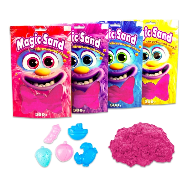 Кинетический песок Strateg Magic Sand розовый, 500 г (39403-8) - Pampik - 3
