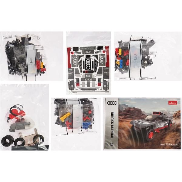 Машинка-конструктор Rastar Bricks Audi RS Q e-tron 1:30, 367 деталей, серый (454.00.87) - Pampik - 6