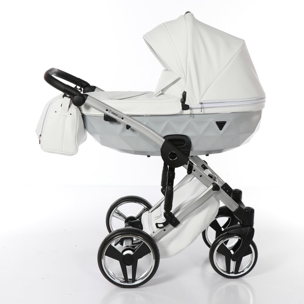 Універсальна коляска 2в1 Junama Mirror Satin 04, білий (J-MS-04) - Pampik - 4