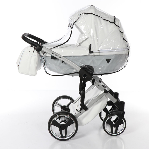 Універсальна коляска 2в1 Junama Mirror Satin 04, білий (J-MS-04) - Pampik - 7