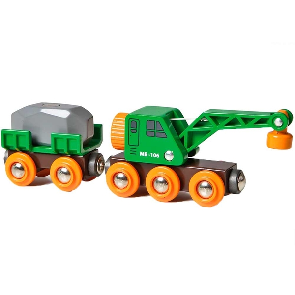 Вагон для железной дороги Brio с магнитным подъемным краном (33698) - Pampik - 3