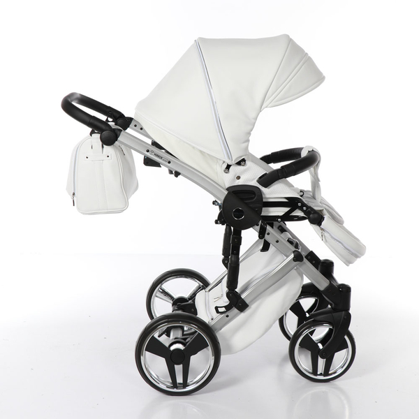 Універсальна коляска 2в1 Junama Mirror Satin 04, білий (J-MS-04) - Pampik - 11