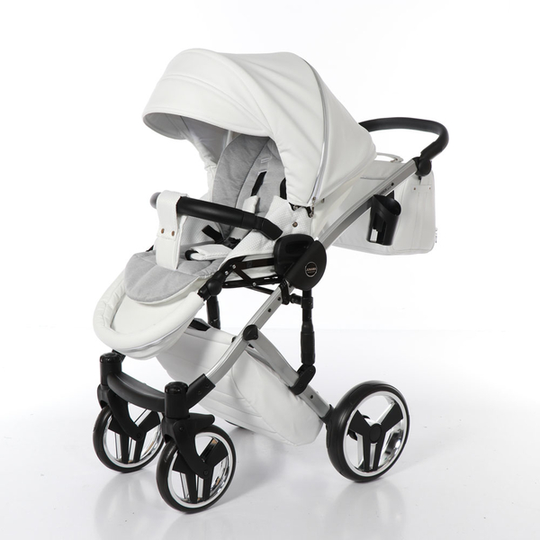 Універсальна коляска 2в1 Junama Mirror Satin 04, білий (J-MS-04) - Pampik - 13