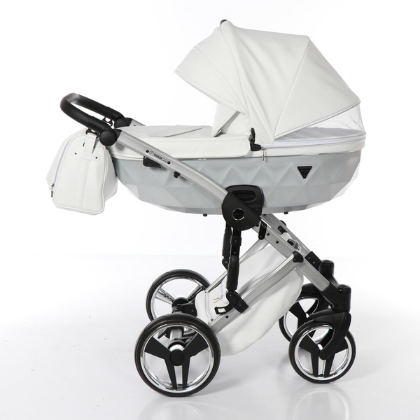 Універсальна коляска 2в1 Junama Mirror Satin 04, білий (J-MS-04) - Pampik - 5
