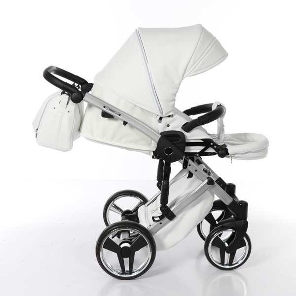 Універсальна коляска 2в1 Junama Mirror Satin 04, білий (J-MS-04) - Pampik - 12