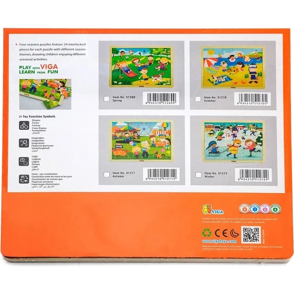Пазл Viga Toys Времена года Зима, 24 елемента (51272) - Pampik - 4