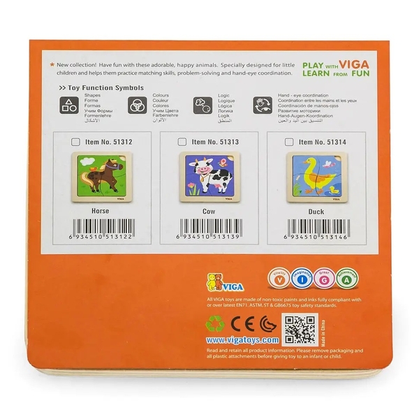 Пазл Viga Toys Лошадь, 4 элемента (51312) - Pampik - 4