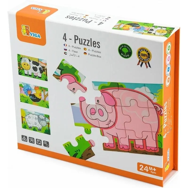 Пазлы Viga Toys Ферма, 48 элементов (50069) - Pampik