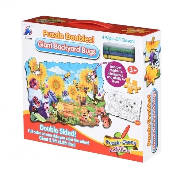 Пазл-раскраска Same Toy Жуки на заднем дворе, 50 элементов (2032Ut) - Pampik