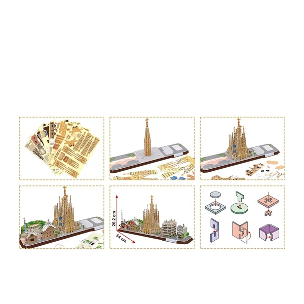 3D Пазл CubicFun City Line Barcelona, 186 елементів (MC256h) - Pampik - 3