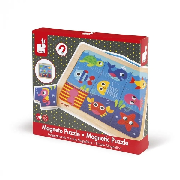 Пазли на магніті Janod Рибки, 9 елементів (J08181) - Pampik - 4