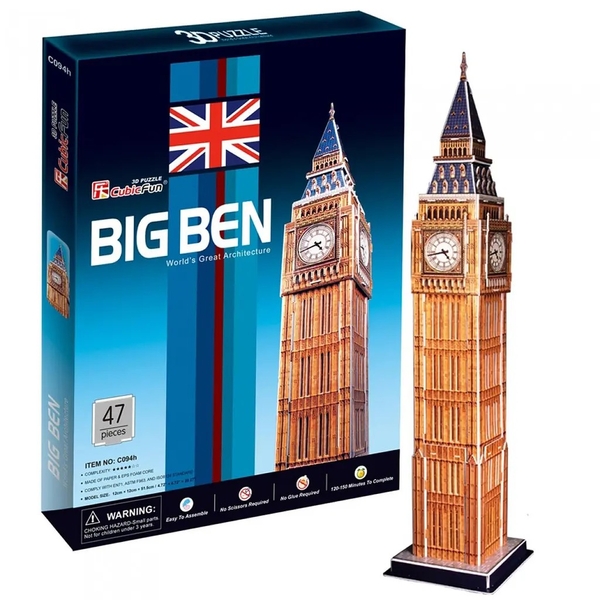 3D Пазл CubicFun Биг-Бен, 47 элементов (C094h) - Pampik