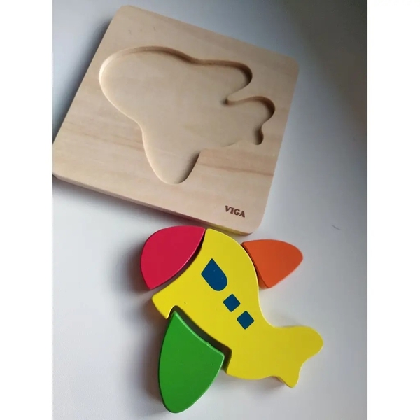 Пазл Viga Toys Самолет, 4 элемента (50173) - Pampik - 2