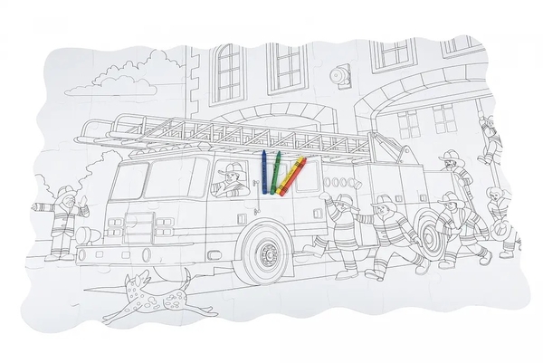 Пазл-раскраска Same Toy Пожарная машина, 50 элементов (2038Ut) - Pampik - 3