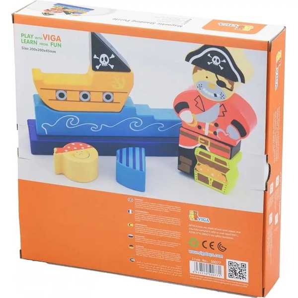 3D Пазл Viga Toys Пірат, 10 елементів (50077) - Pampik - 3
