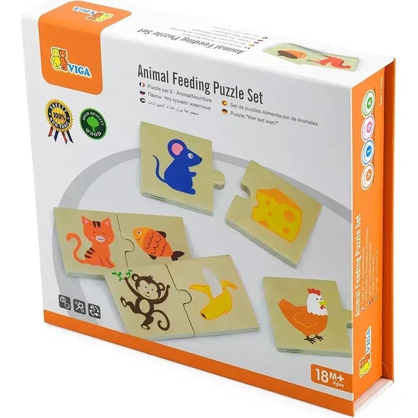 Пазл Viga Toys Що їдять тварини?, 24 елемента (51607) - Pampik - 2
