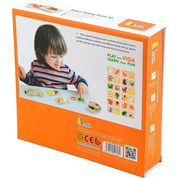 Пазл Viga Toys Що їдять тварини?, 24 елемента (51607) - Pampik - 3
