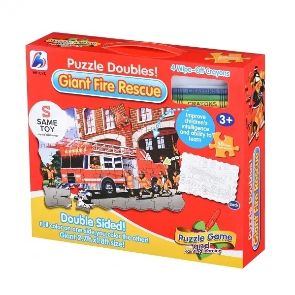 Пазл-раскраска Same Toy Пожарная машина, 50 элементов (2038Ut) - Pampik