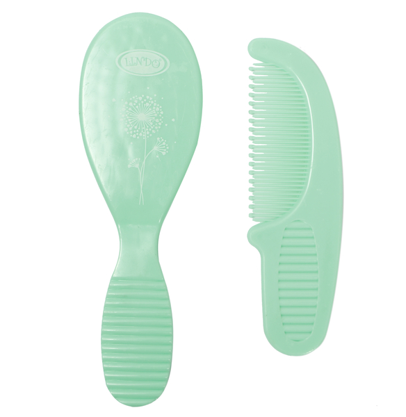 Щітка і гребінець для волосся Lindo, зелений (Li 605) - Pampik