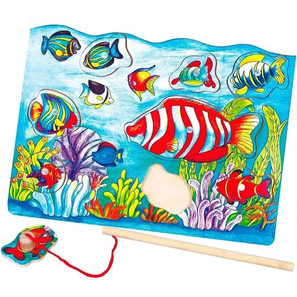 Магнитный пазл Viga Toys Рыбалка, 8 элементов (58423) - Pampik