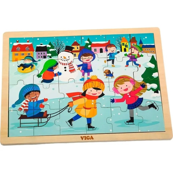 Пазл Viga Toys Времена года Зима, 24 елемента (51272) - Pampik