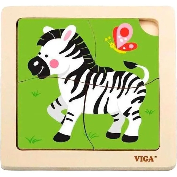 Пазл Viga Toys Зебра, 4 елемента (51317) - Pampik