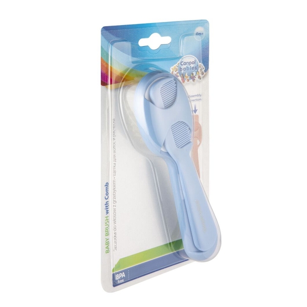 Щітка для волосся з гребінцем Canpol babies, блакитний (56/160_blu) - Pampik - 8