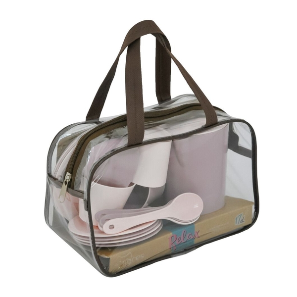 Набір посуду Tigres Relax в сумці, 17 елементів, пудровий (39895) - Pampik - 2