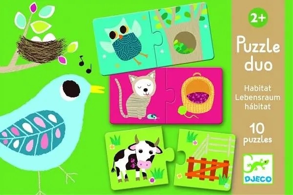 Развивающая игра-пазл Djeco Кто где живет?, 20 элементов (DJ08164) - Pampik