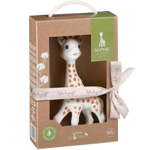 Іграшка-прорізувач Vulli Жирафа Софі Sо Pure, 18 см, білий з коричневим (616331) - Pampik