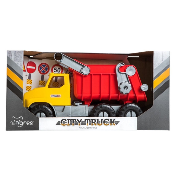 Машинка Tigres City Truck Самоскид, жовтий з червоним (39368) - Pampik - 4