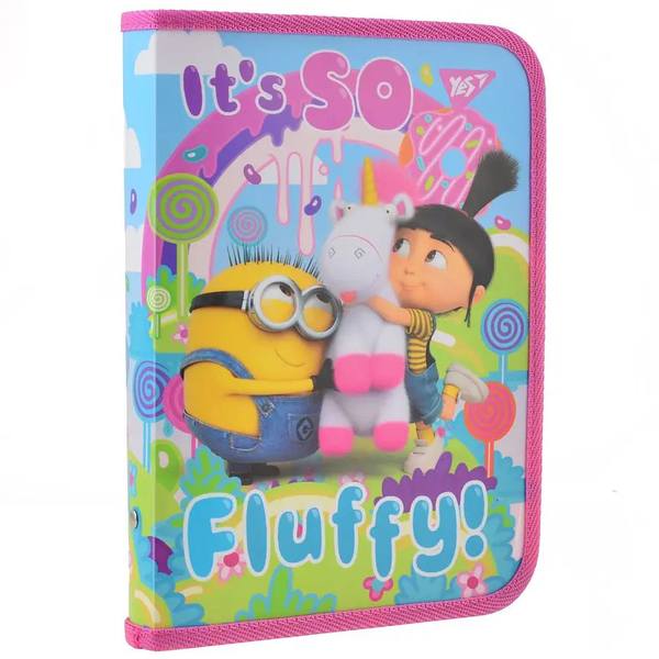 Папка для зошитів Yes Minions Fluffy В5, пластикова на блискавці (491657) - Pampik